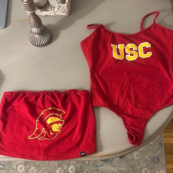 Hype and Vice Accessories - ❤️💛USC Red bodysuit & Skirt Set❤️💛